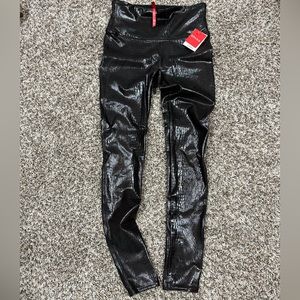 NWT SPANX faux leather croc shine leggings